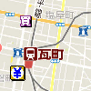 琴電瓦町駅金券ショップ地図